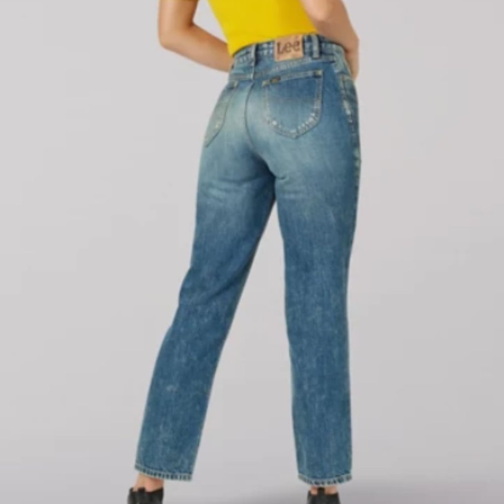 LEE Vintage Modern 30 Retro Stone High Rise Jeans Straight Leg Ankle NWT